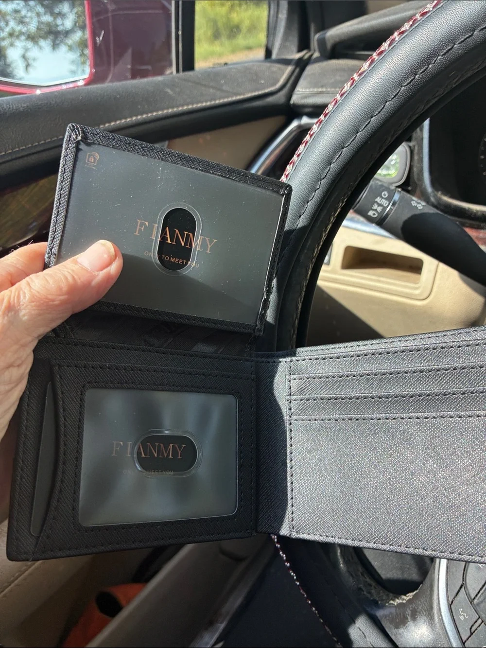 Men's Black Card Holder Wallet with Secure Snap Closure